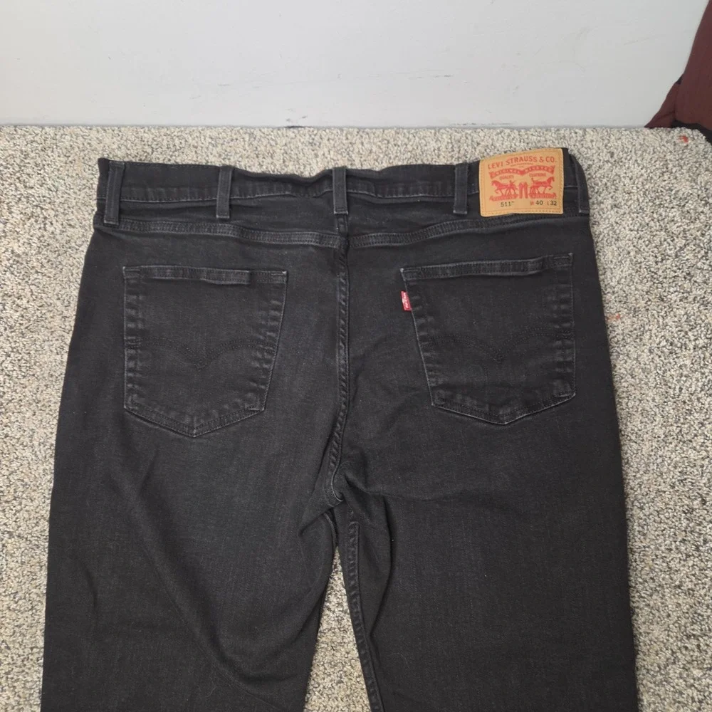 Levis‎ 511 Slim Fit Black Denim Jeans Mens 40x32 04511-5382 Casual Pants